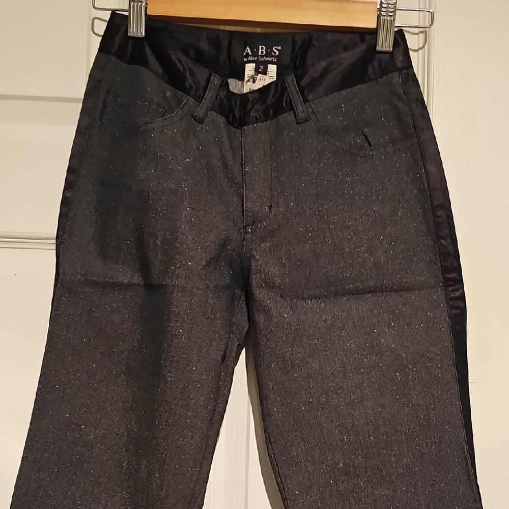 ✨ A.B.S. by Allen Schwartz Women’s Black Shimmer Dress Pants – Size 2